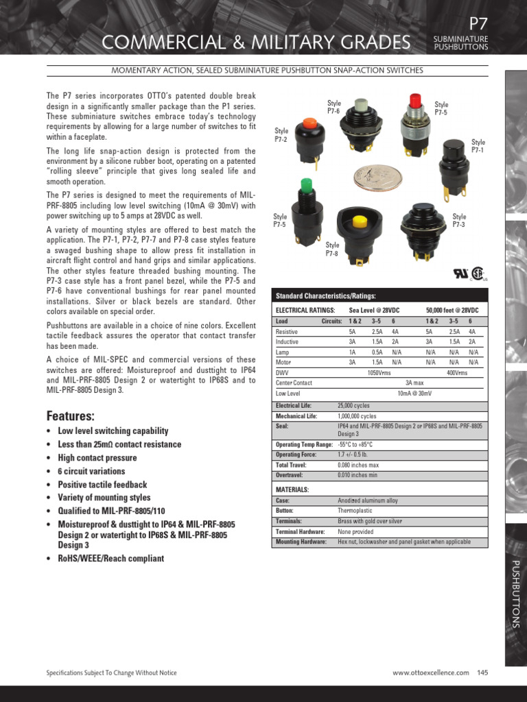 Otto Controls P7 Datasheet | PDF