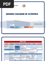 Division Calendar of Activities: Deped - Batangas City