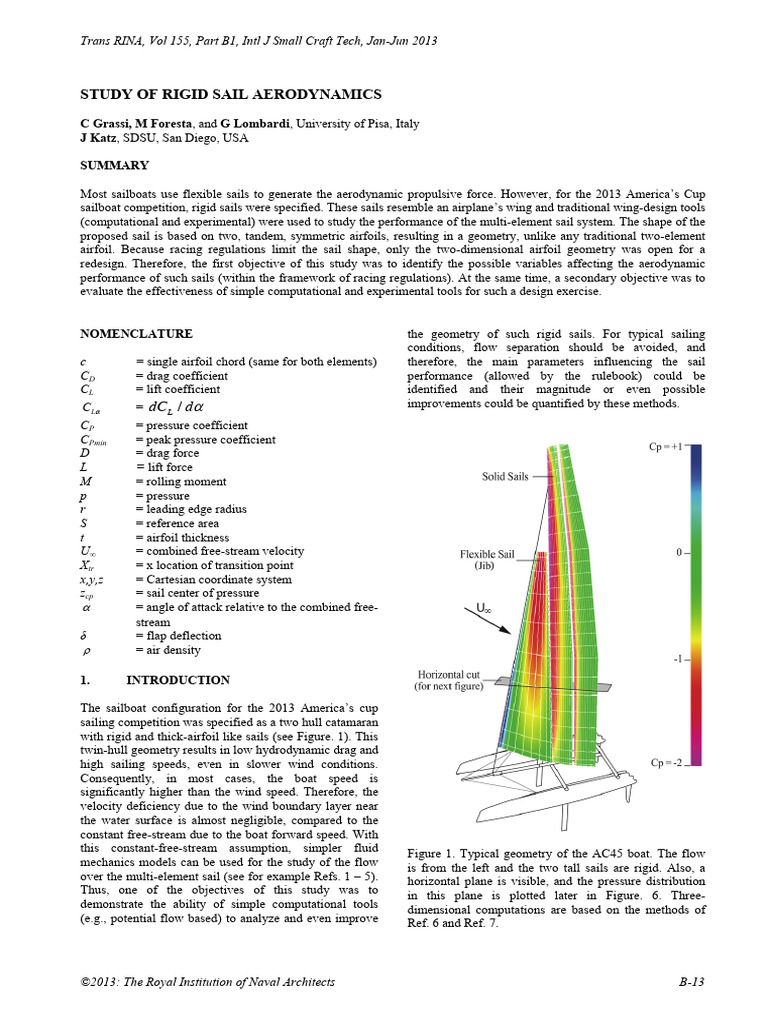 Rigid Sail Aerodynamics | PDF | Airfoil | Lift (Force)