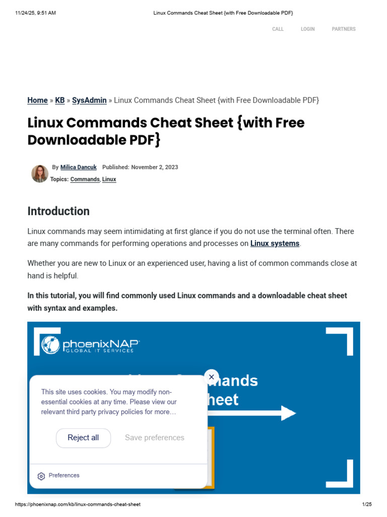 Linux Commands Cheat Sheet (With Free Downloadable PDF) | PDF | Secure ...