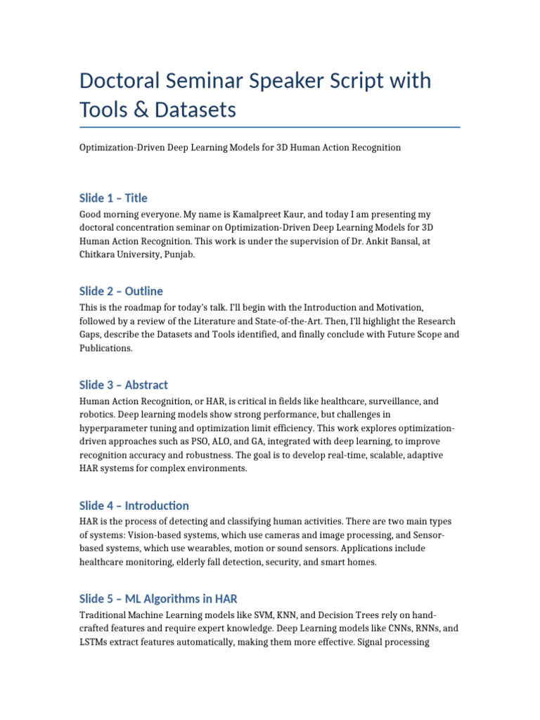 HAR Speaker Script Tools Datasets | PDF | Deep Learning | Machine Learning