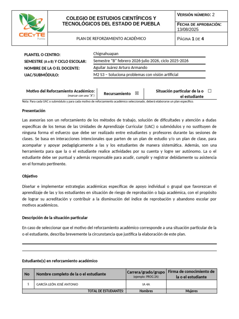 Plan de Reforzamiento - Recursamiento M2S3 | PDF | Segmentación de ...