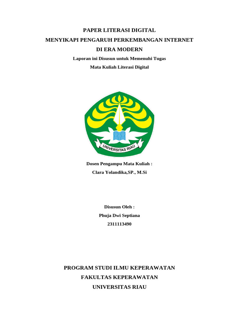 Makalah Literasi Digital-Dampak Penggunaan Internet | PDF