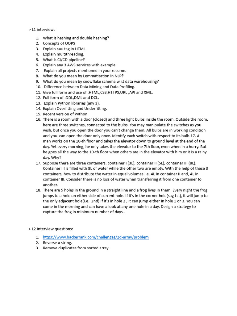 Coditas Interview Questions | PDF