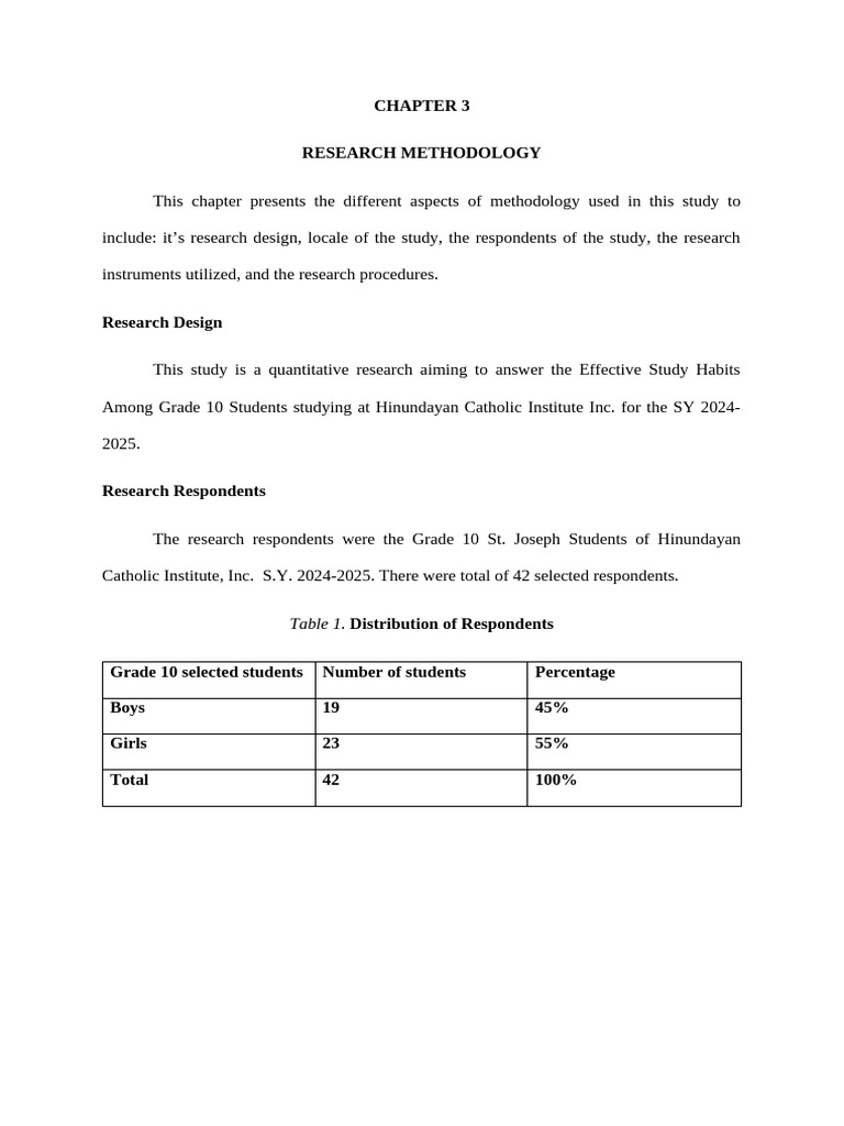 Practical Research CHAPTER 3 Final | PDF | Survey Methodology | Methodology