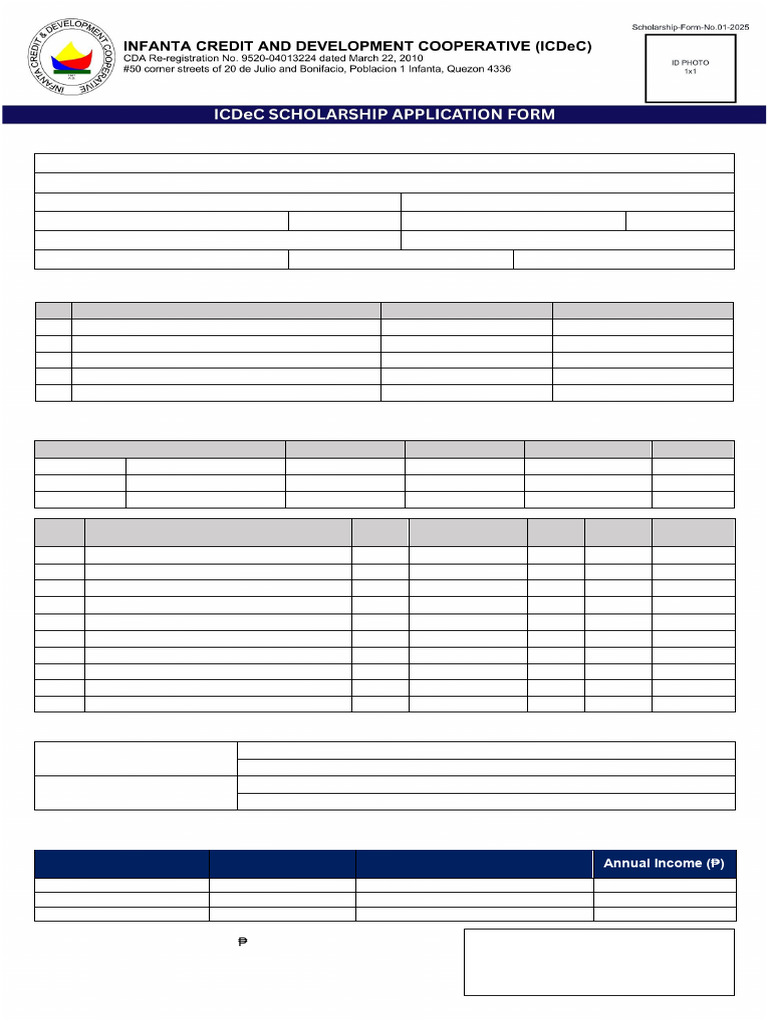 2026 Scholarship Applications Form | PDF
