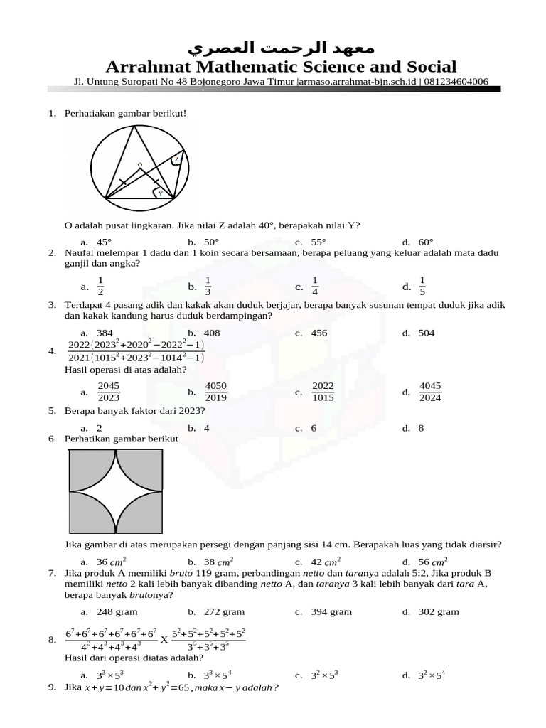 Soal Penyisihan Math 2023 | PDF