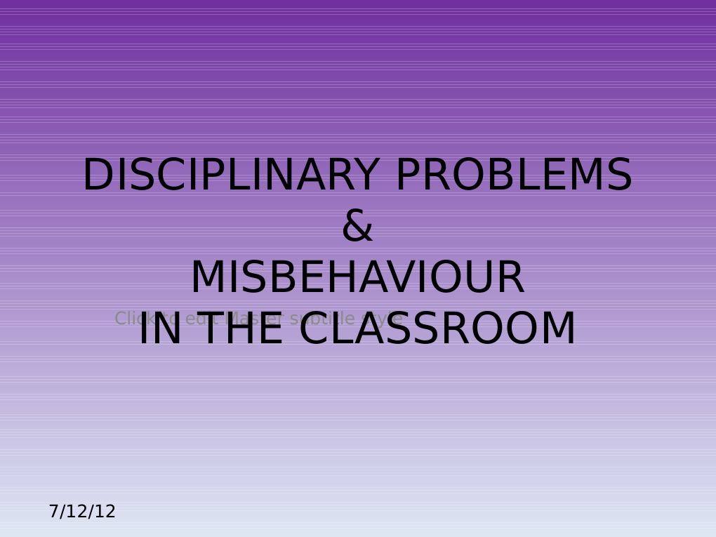 Topic 5-Disciplinary Problems | PDF | Classroom | Applied Psychology
