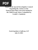 Report of The Special Investigative Counsel Regarding The Actions of The Pennsylvania State University Related To The Child Sexual Abuse Committed by Gerald A. Sandusky