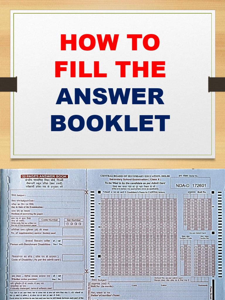 How To Fill Answer Booklet | PDF