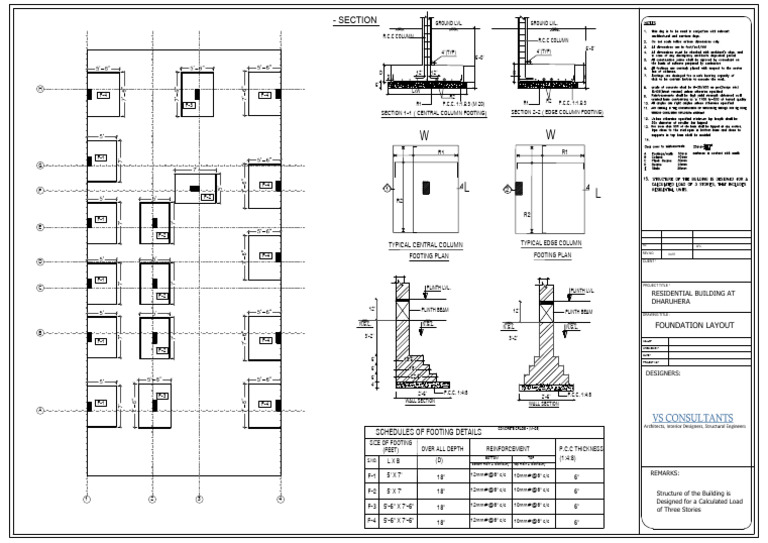 Foundation Details Dharuhera | PDF | Column | Structural Engineering