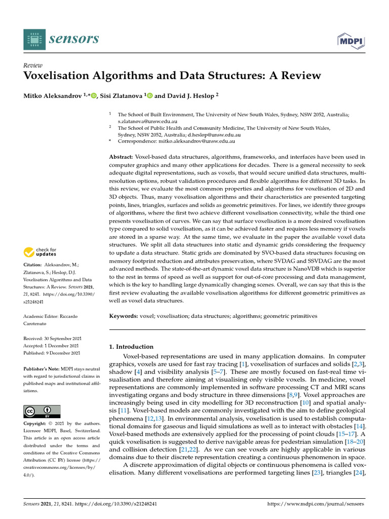 Voxelisation Algorithms and Data Structures A Revi | PDF | Voxel | 3 D ...