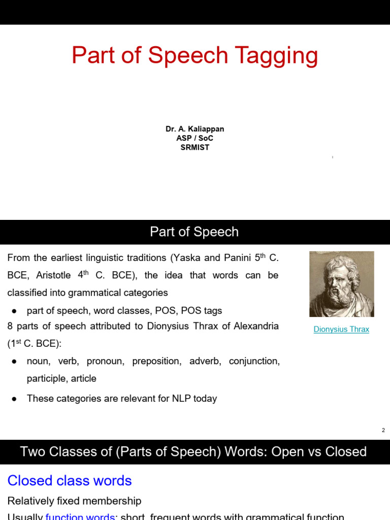 NLP - Part of Speech Tagging | PDF | Part Of Speech | Cognitive Science