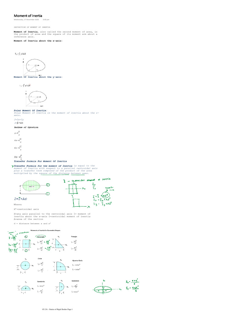 Moment of Inertia Discussion | PDF | Rotation | Mechanical Engineering