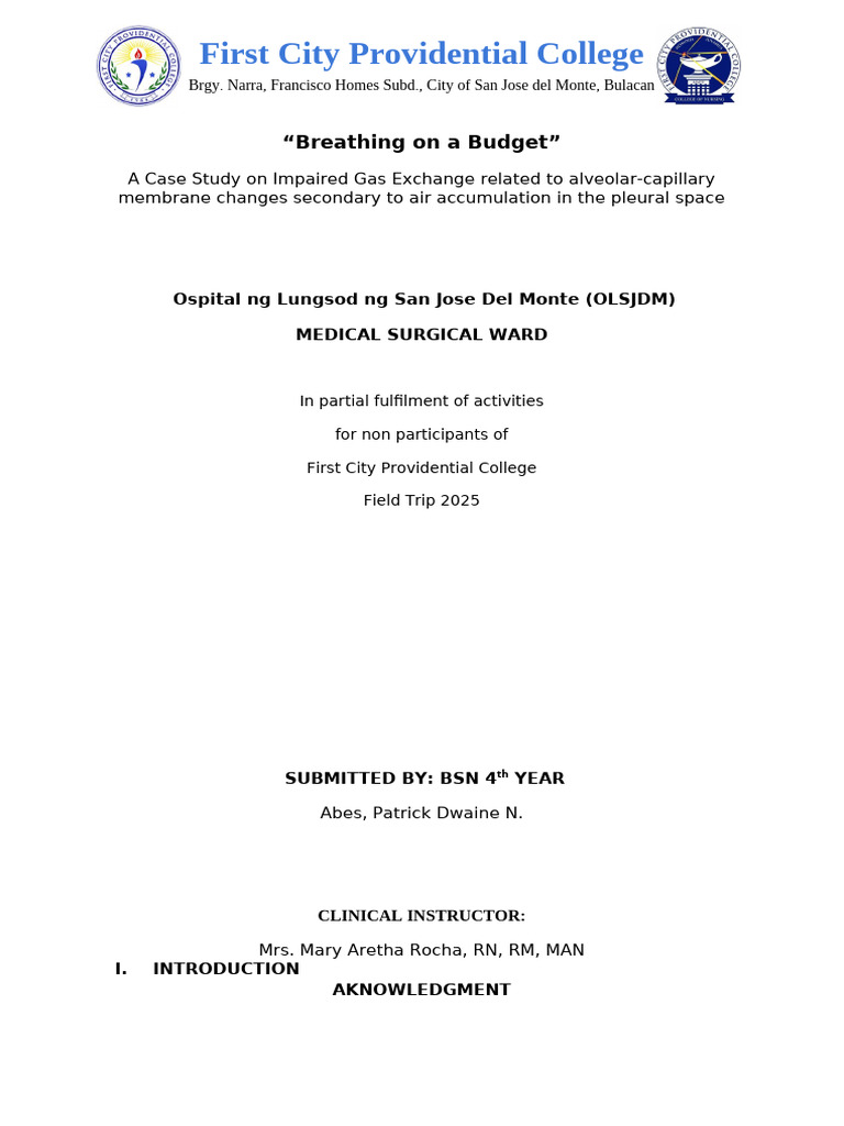 Case Pres Special Edition Final | PDF | Lung | Clinical Medicine