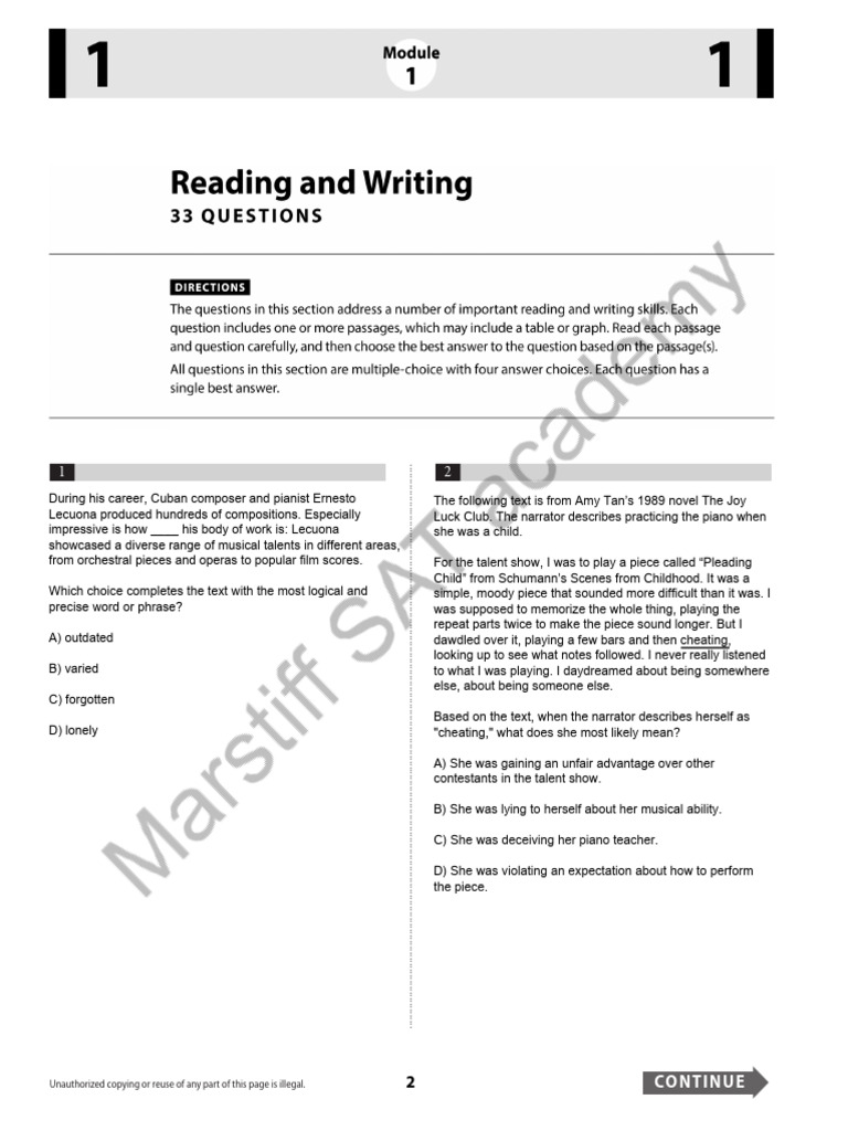 Reading and Writing: 33 Questions | PDF