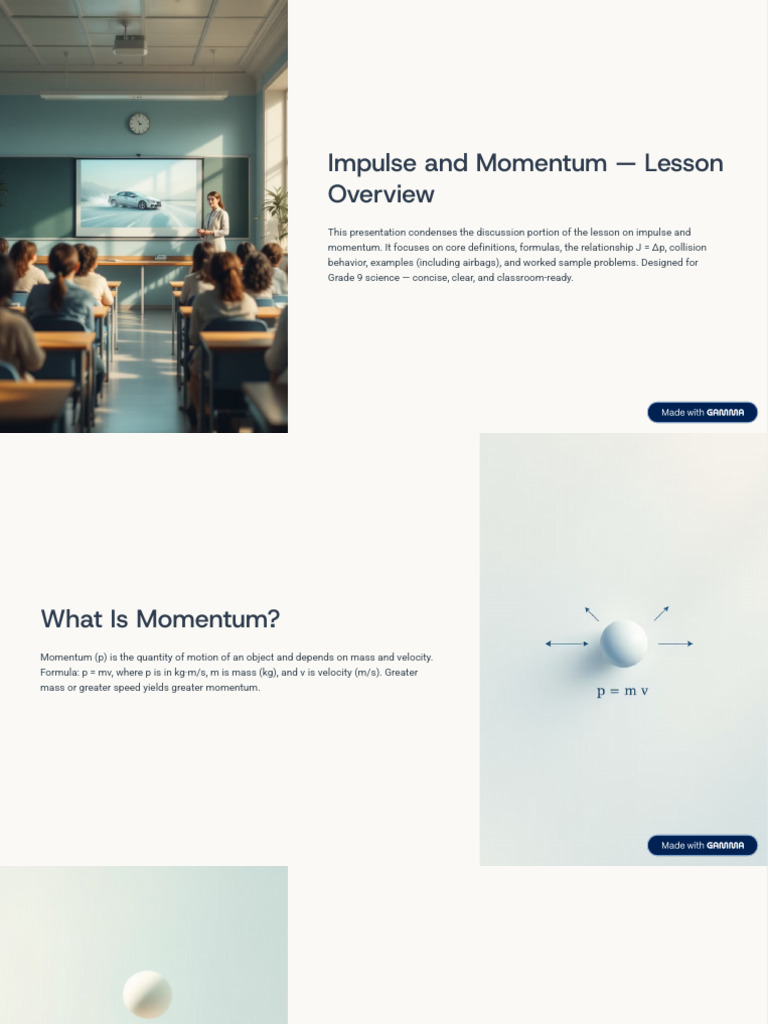 Impulse and Momentum Lesson Overview | PDF | Momentum | Force