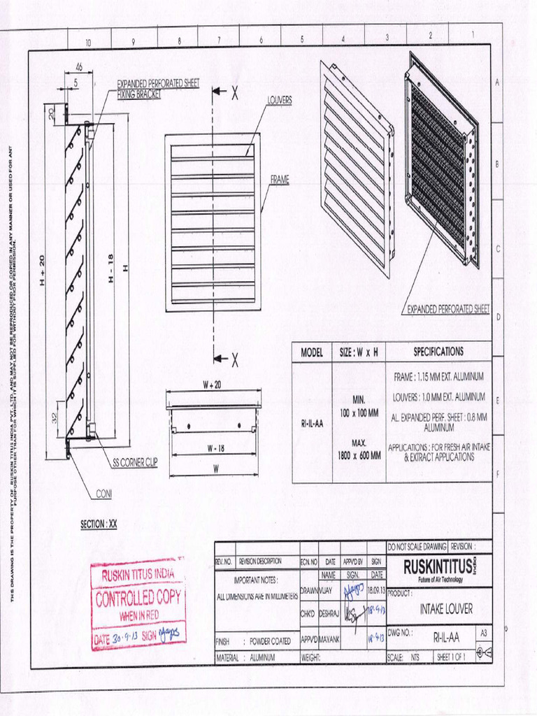 GAD Intake Louver | PDF