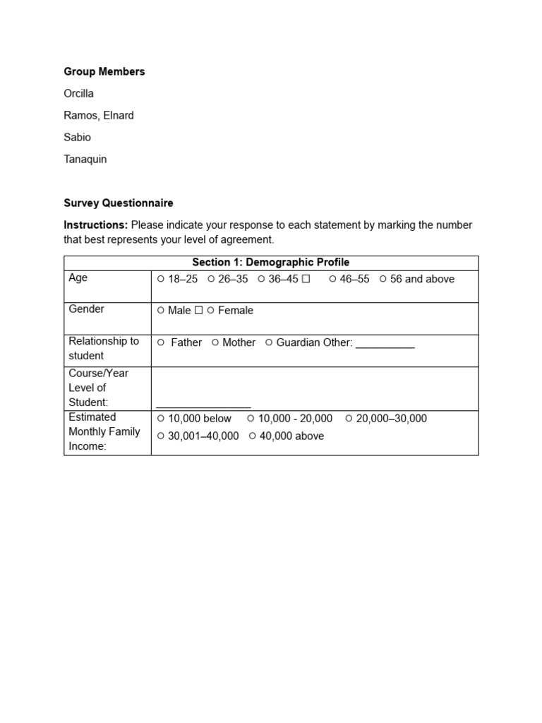 Survey Questionnaire For Our Research | PDF | Budget