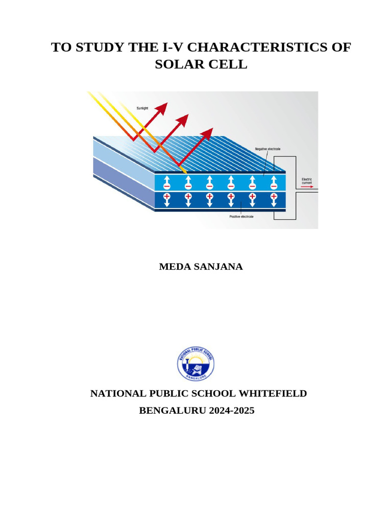 Characteristics of Solar Cell | PDF | Photovoltaics | Solar Cell