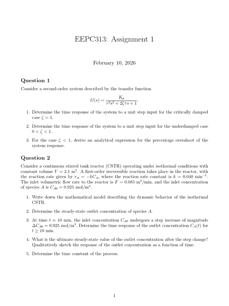 ICA Assigment 1 | PDF | Damping | Mechanics