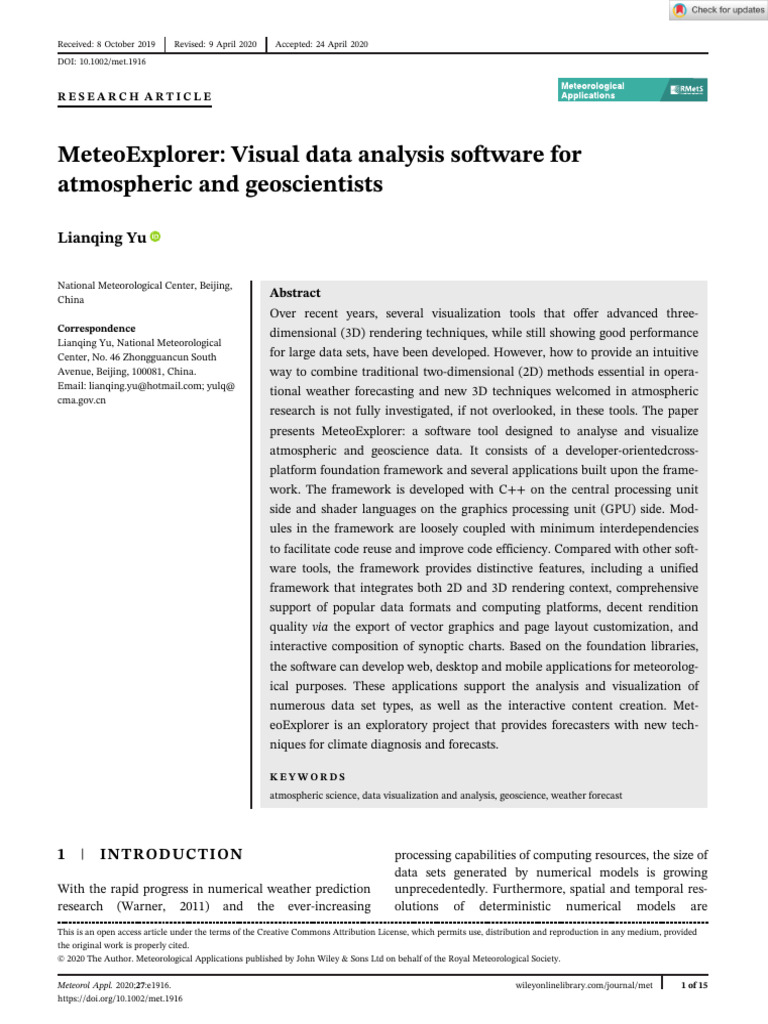 Meteorological Applications - 2020 - Yu - MeteoExplorer Visual Data ...