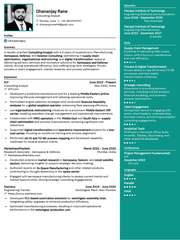 Dhananjay Rane - Resume A&d | PDF | Business | Economies