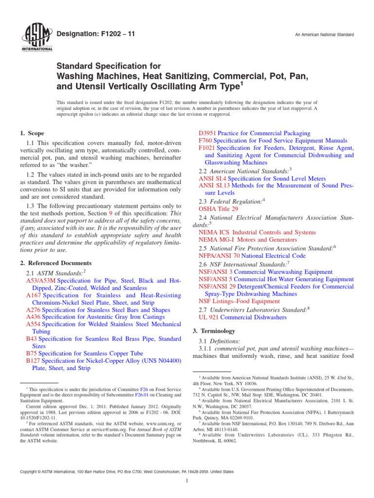 F1202 11 Standard Specification | PDF | Pump | Washing Machine