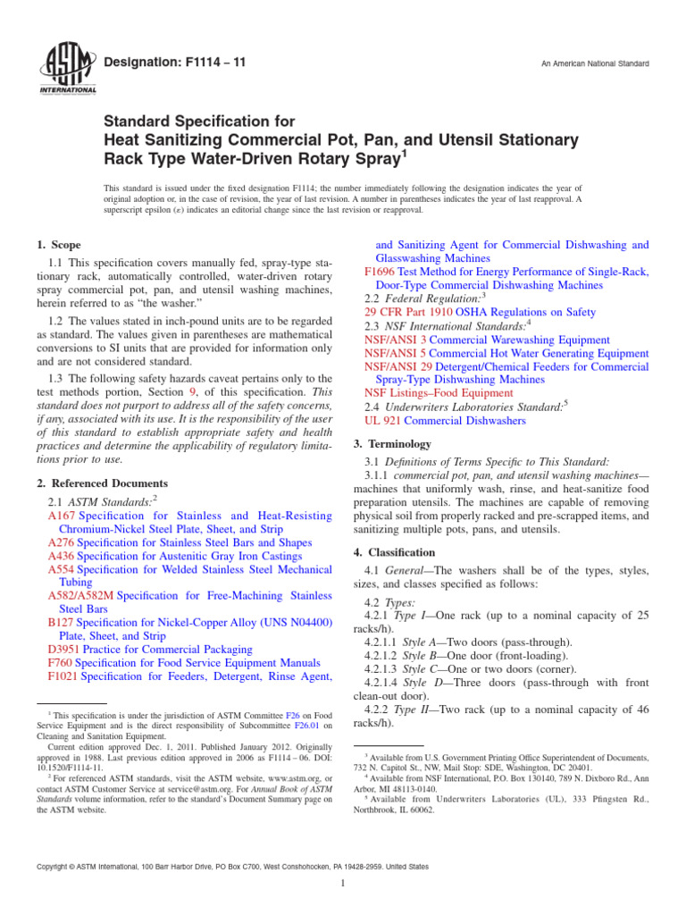 F1114 11 Standard Specification | PDF | Pump | Washing Machine