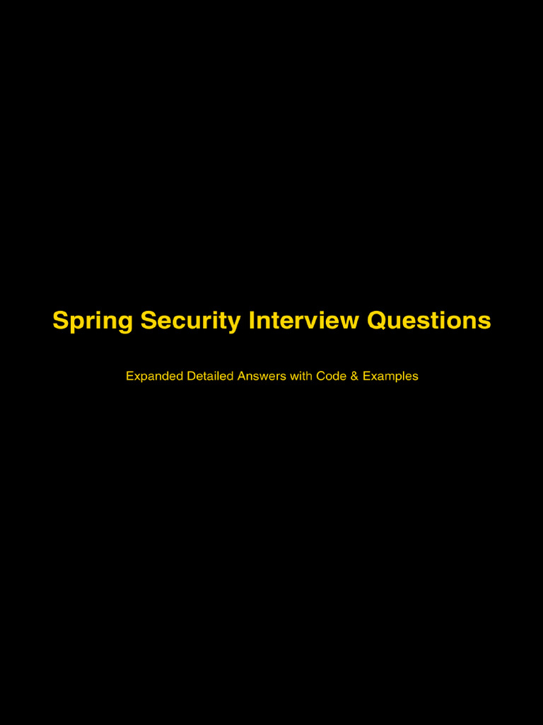 SpringSecurity PDF | PDF