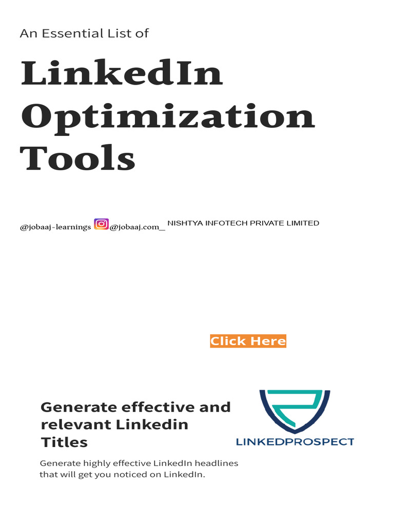 LinkedIn Optimization Tools | PDF | Linked In | Analytics