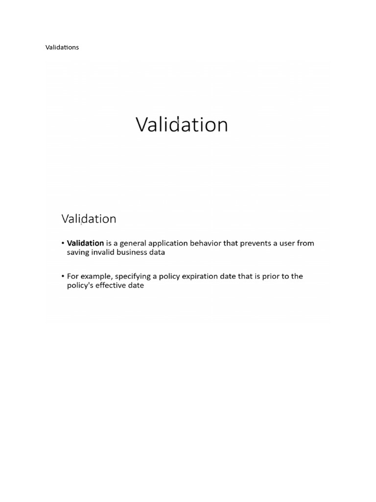 Validation S | PDF