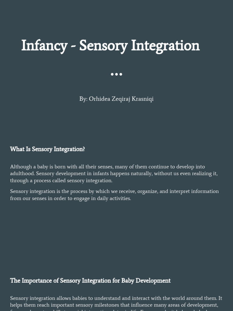Infancy - Sensory Integration | PDF | Senses | Somatosensory System