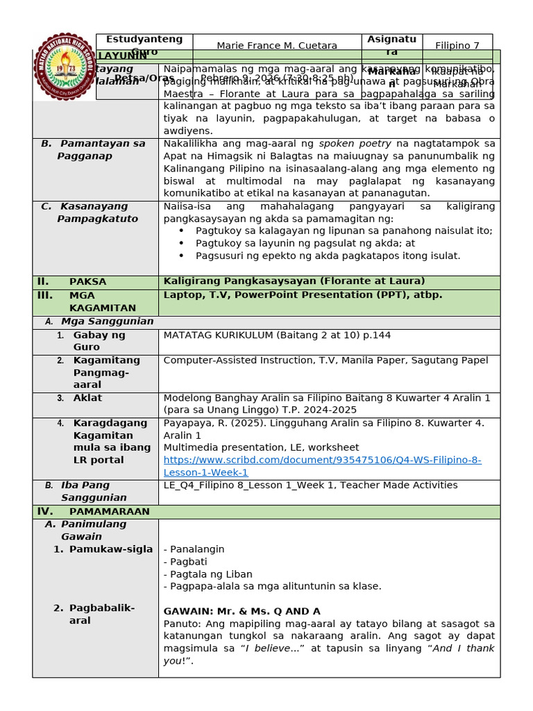 LP 2 Grade 7 Padayon | PDF