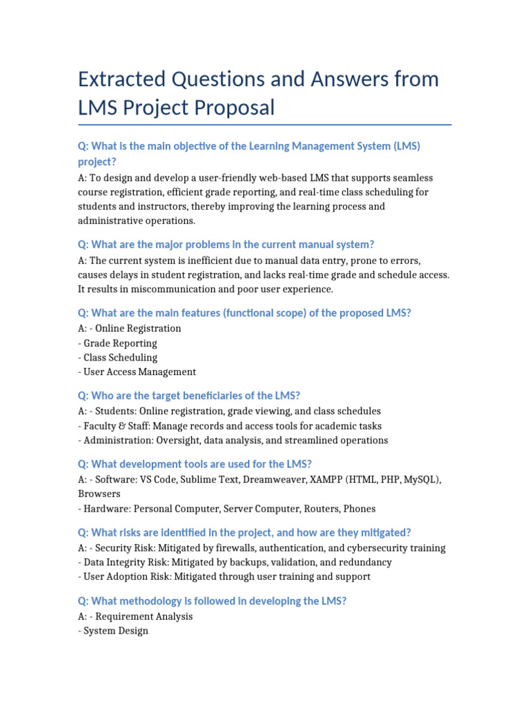 LMS Project QA | PDF