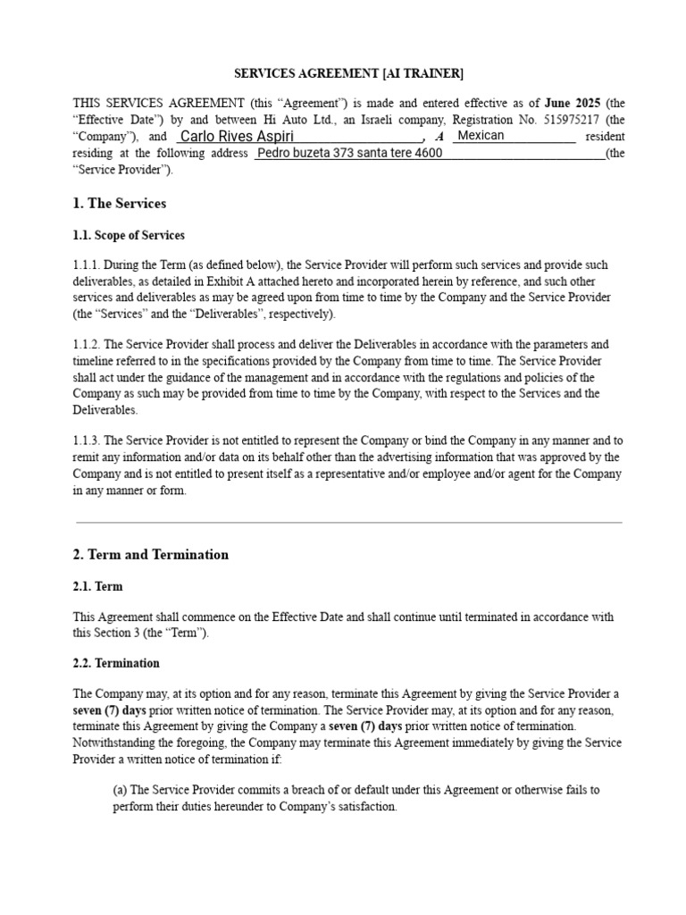 Hi Auto - Operators Independent Contractor Agreement | PDF | Justice ...