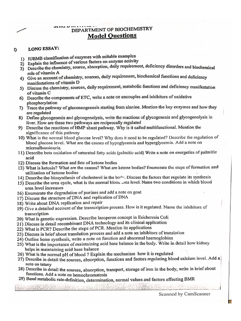 All Biochemistry IMP | PDF