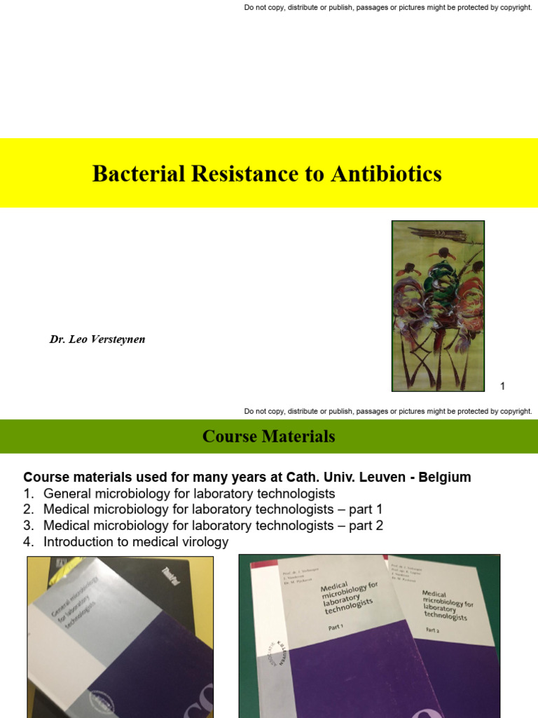 Bacterial Resistance To Antibiotics (27SEP2024) | PDF | Beta Lactamase ...