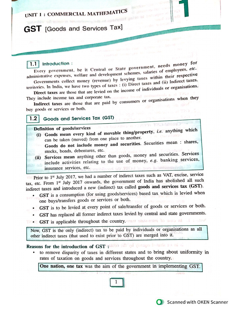 Class 10 GST | PDF