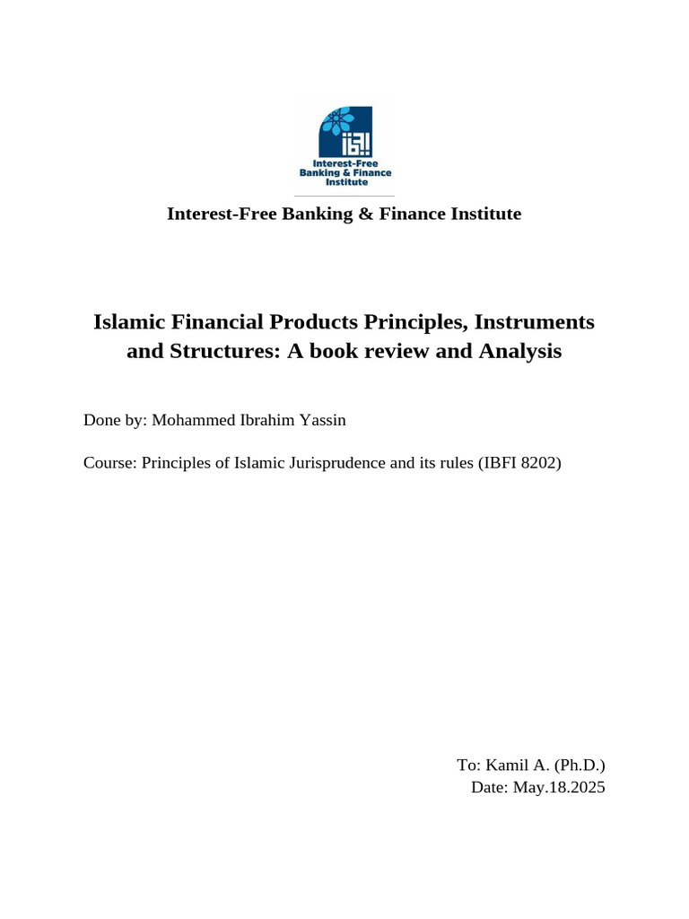 Book Review - Islamic Financial Products | PDF | Islamic Banking And ...