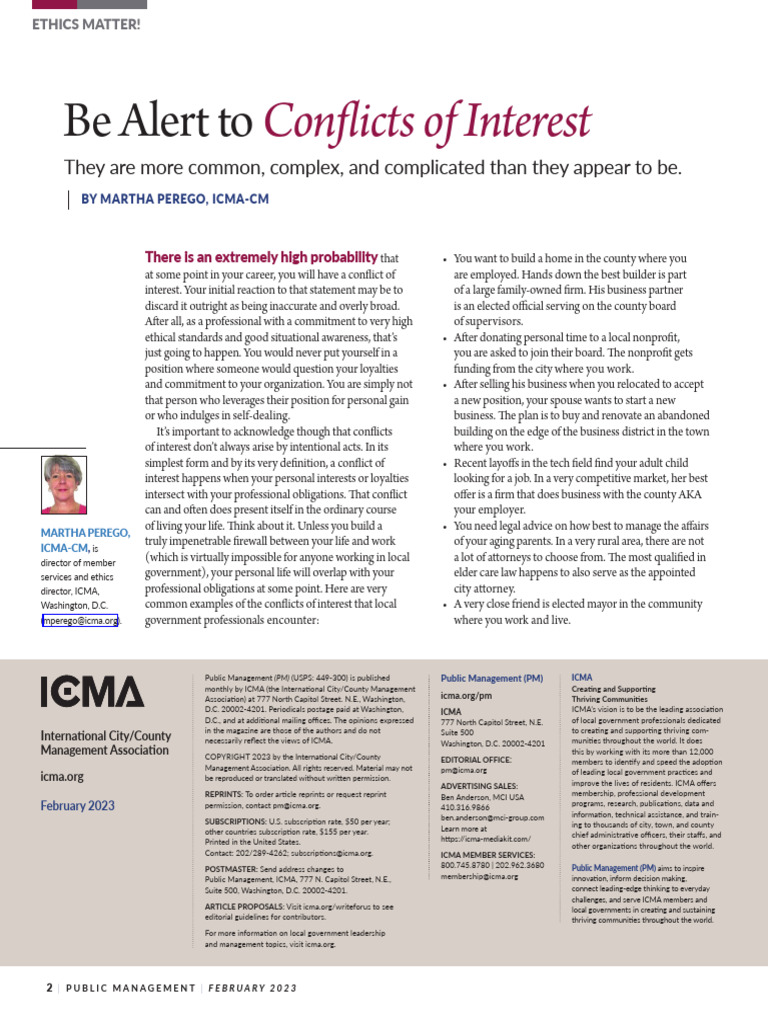 Be Alert To Conflicts of Interest | PDF | Conflict Of Interest