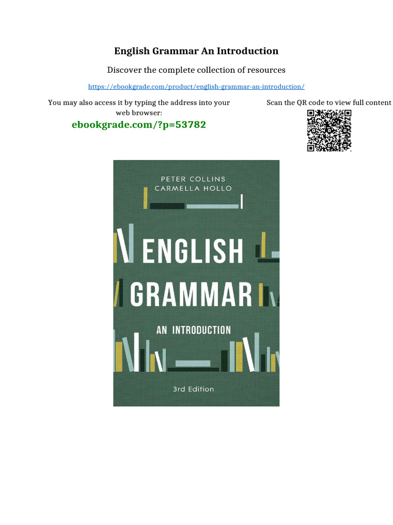English Grammar An Introduction Kindle & PDF Formats | PDF ...