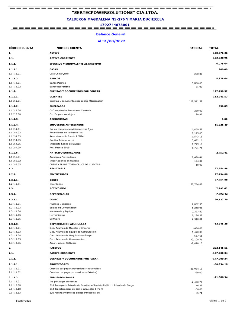 Estodo Financiero Agosto | PDF | Contabilidad financiera | Hoja de balance