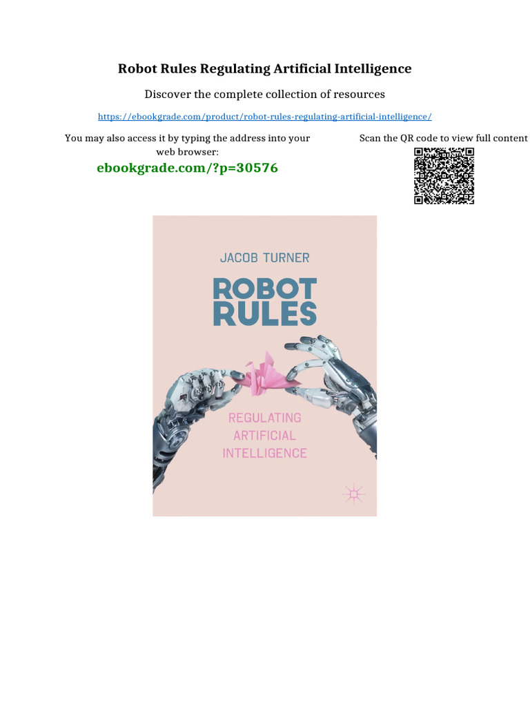 Robot Rules Regulating Artificial Intelligence Complete Edition | PDF ...