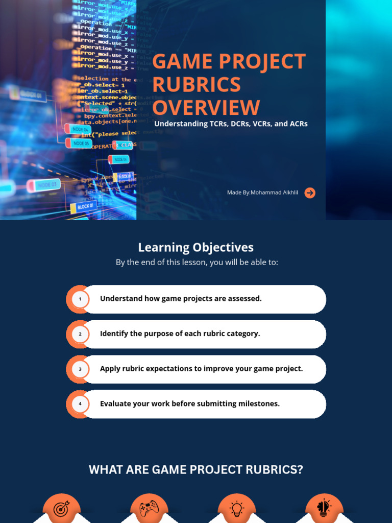 Game Project Rubrics Overview PDF | PDF