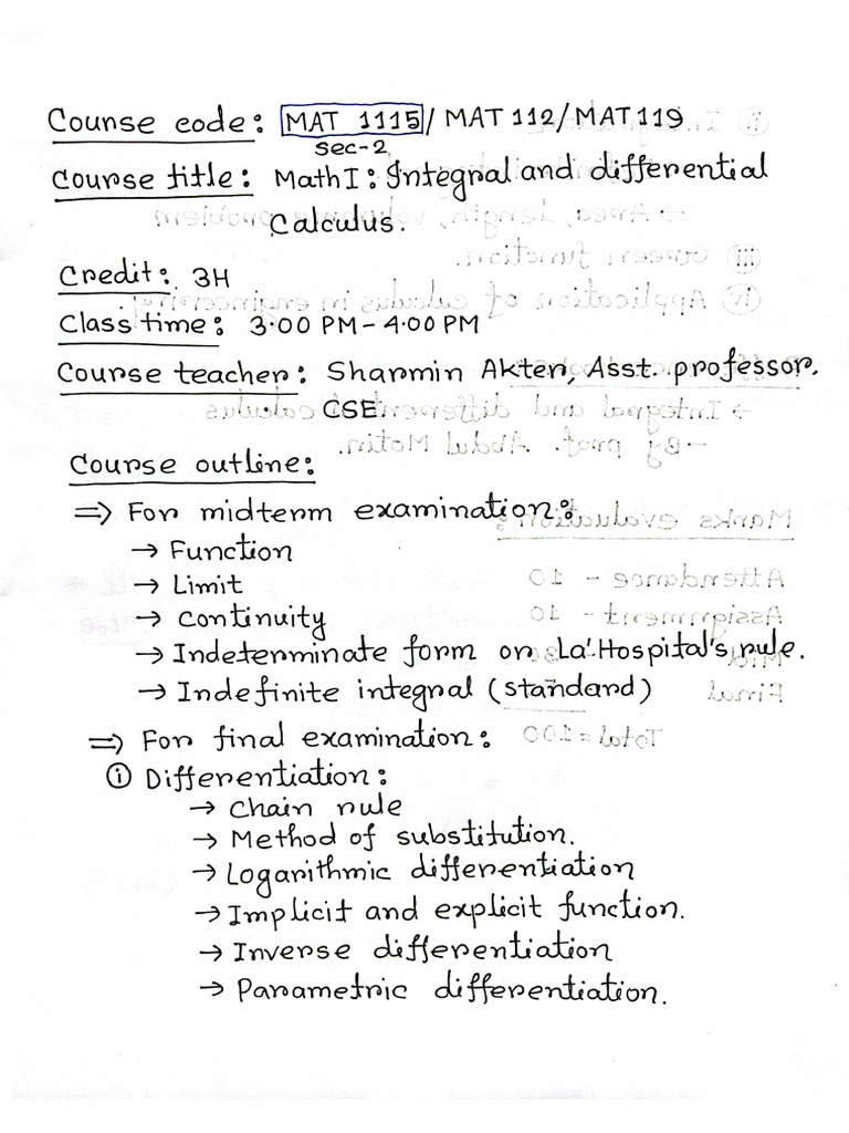 Math I Mid | PDF
