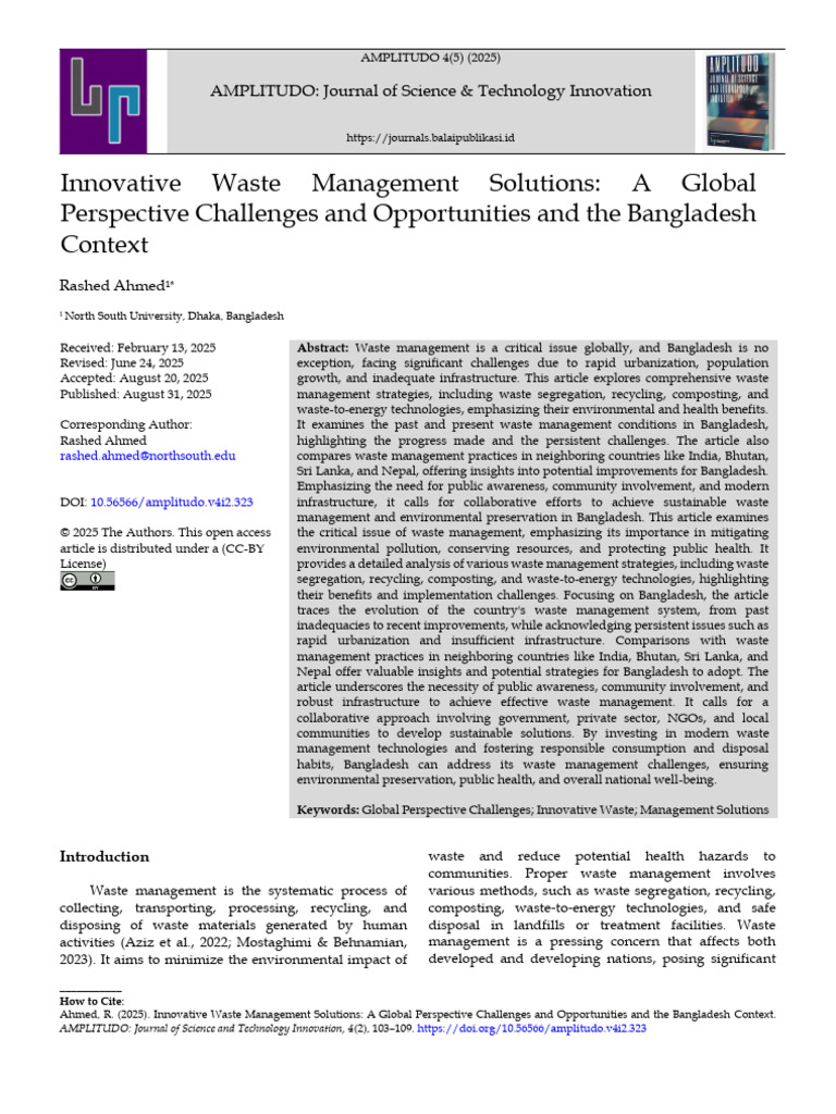 Innovative Waste Management Solutions A Global Per | PDF | Waste ...