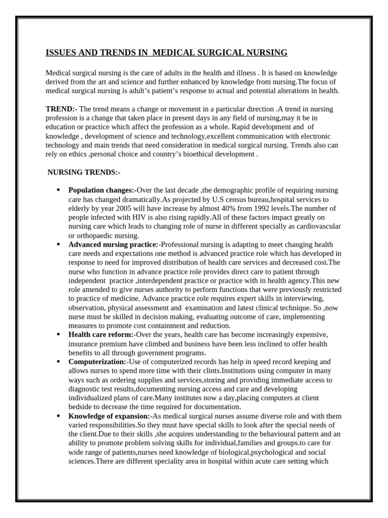 Issues and Trends in Nursing | PDF | Nursing | Forensic Science