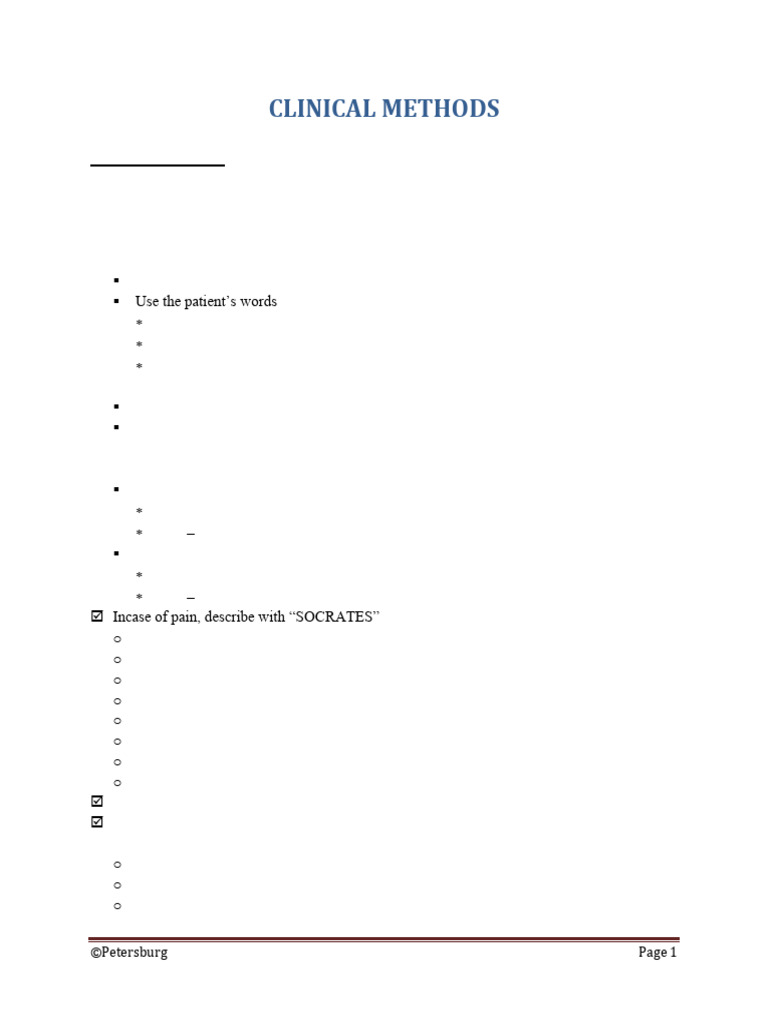 CLINICAL METHODS 2 For Junior Clerkship | PDF | Pulse | Heart