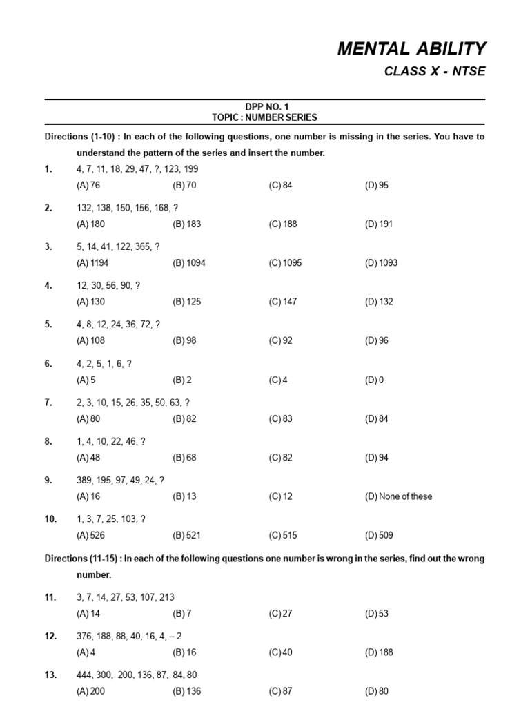 Mental Ability | PDF | Rupee